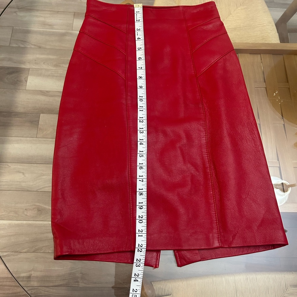 Danier Red Leather Skirt - Picture 13 of 13